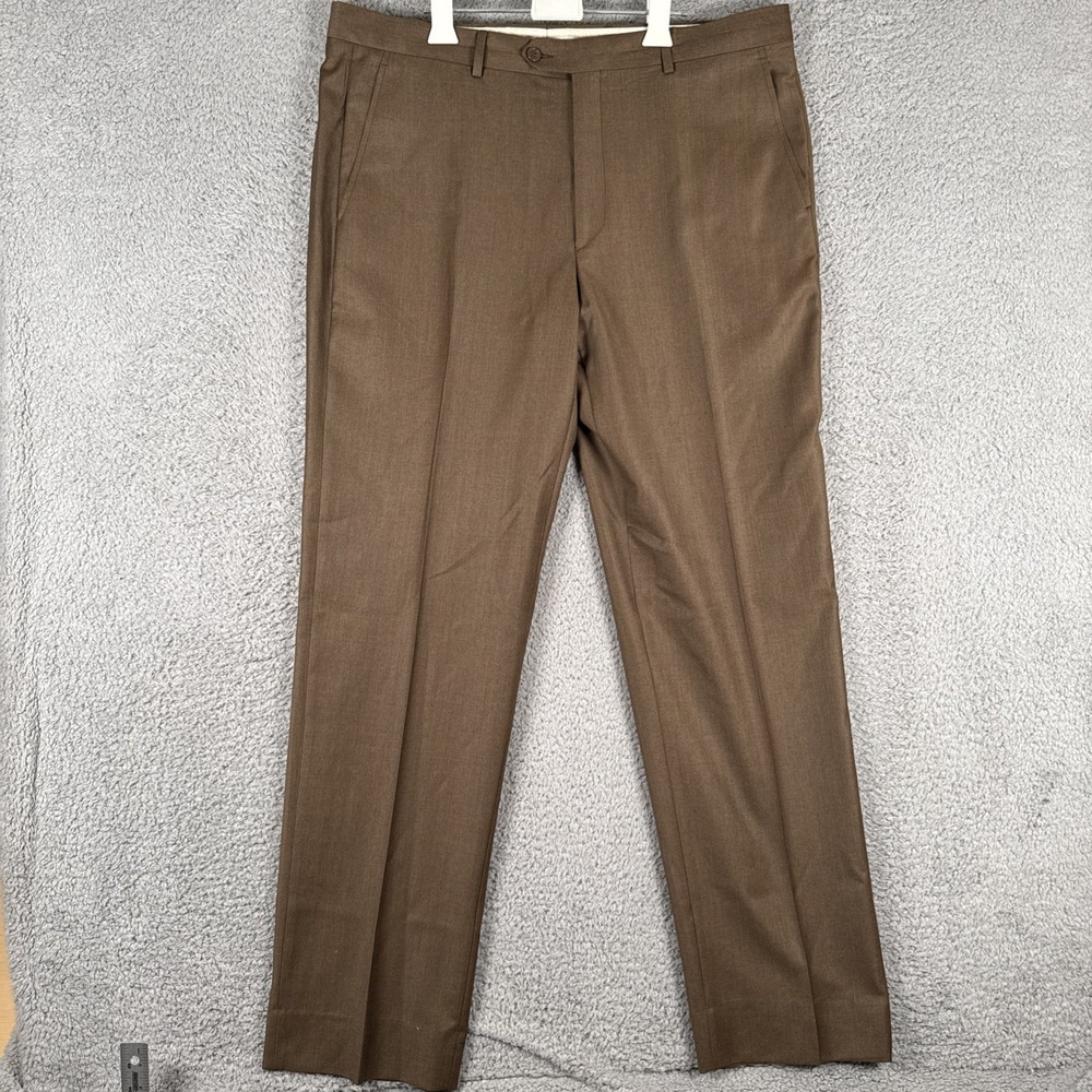 Santorelli Dress Pants Mens 38 (40x33) Tobacco Brown Romeo 1900F Wool Italy
